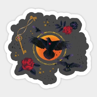 Gothic Raven Sticker